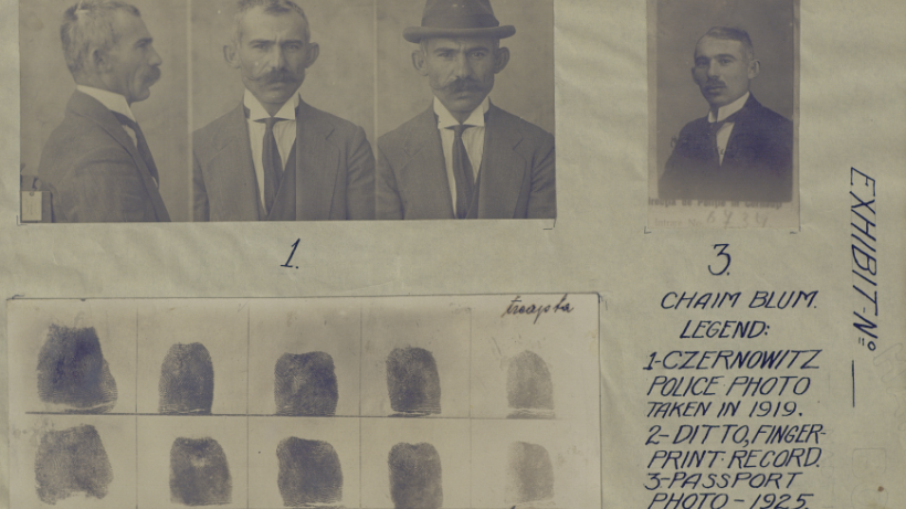 Procurer Chaim Blum, Czernowitz Police Photo. The League of Nations Archives, Geneva, Box S179.
